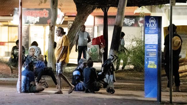 A street scene in Alice Springs on a Wednesday night this month. Picture: Liam Mendes