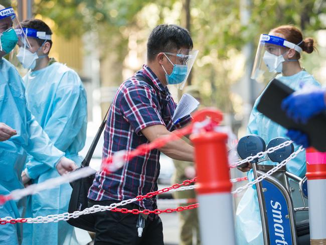 Students would be quarantined in dedicated accommodation managed by Covid-19 Quarantine Victoria. Picture: NCA NewsWire / Paul Jeffers