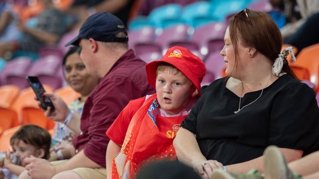 Fans at the 2024 AFL match between Gold Coast Suns and North Melbourne at TIO Stadium. Picture: Pema Tamang Pakhrin