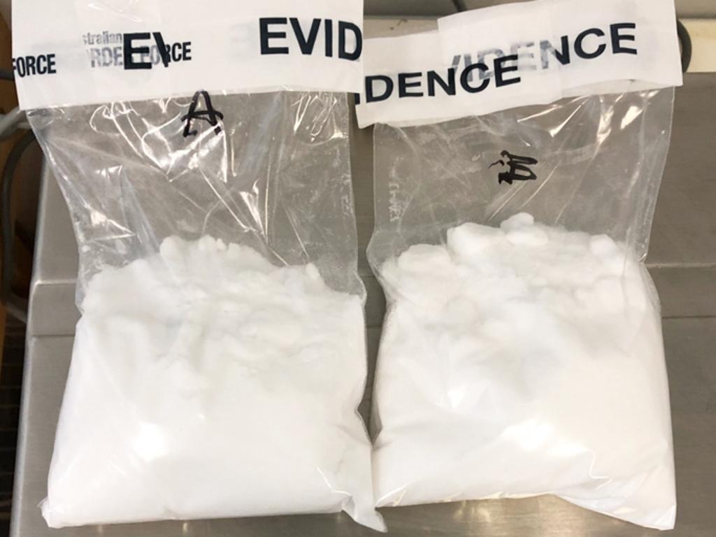 The 7kg pseudoephedrine hydrochloride had arrived on a flight from India. Picture: Australian Border Force