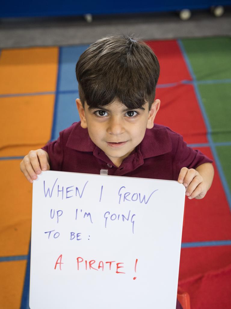 Newtown State School Prep student Rokan on the first day of school, Monday, January 22, 2024. Picture: Kevin Farmer