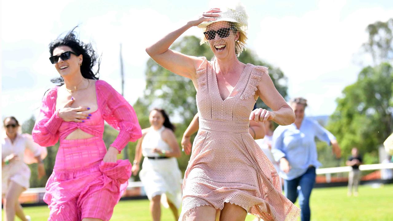 The Ladies Dash at the Polo &amp; Provedores, Noosa. Picture Patrick Woods.