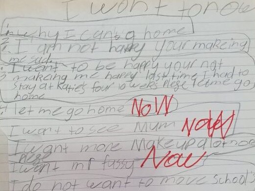 A Gold Coast teenager in foster care is now homeless on the streets of the Gold Coast - this is the written letter to her foster mum after being moved from their home.