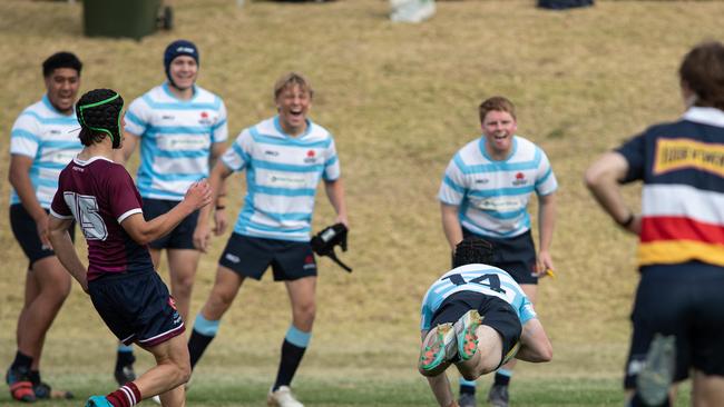 NSW player Max Roach dives over for a try.