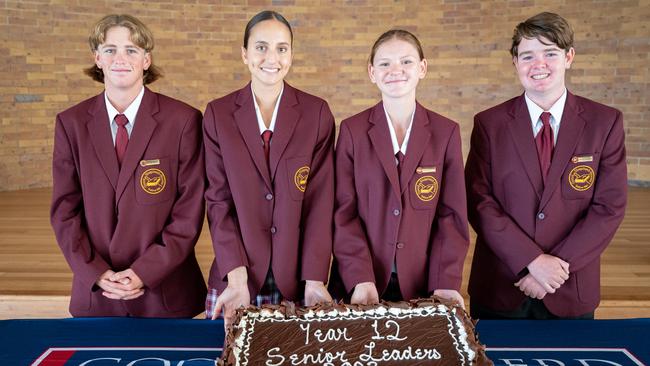 Good Shepherd Lutheran College captains Fynn Thompson, Tiana Bourne, Regan McDermott and Tiernan O'Rourke