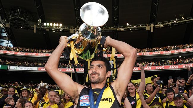 The Premiership Cup will be hoisted somewhere other than the MCG this season. Picture: AAP