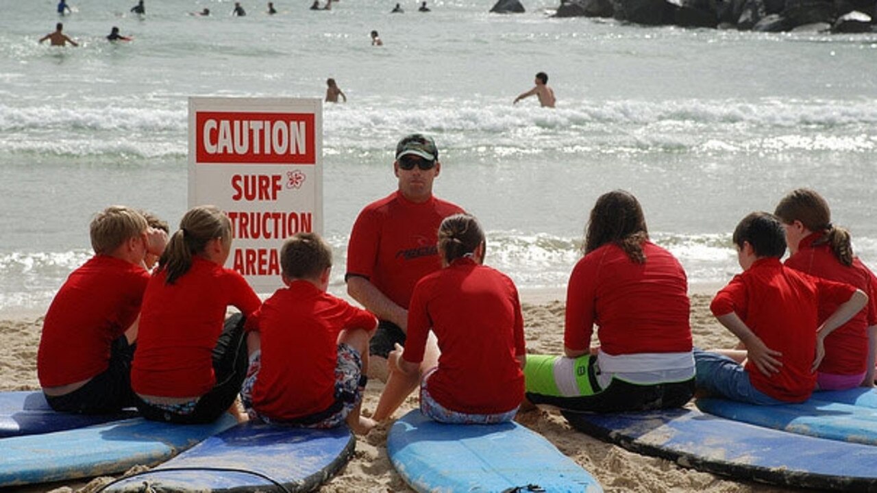 Noosa Main Beach has been attracting crowds over a soggy Easter holidays.