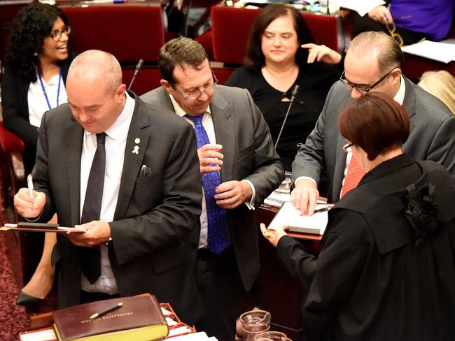 The Legislative Council debating the fire services reform. Picture: Nicole Garmston