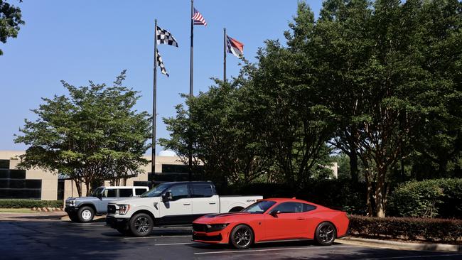 The Mustang Dark Horse looked at home in the Penske carpark.