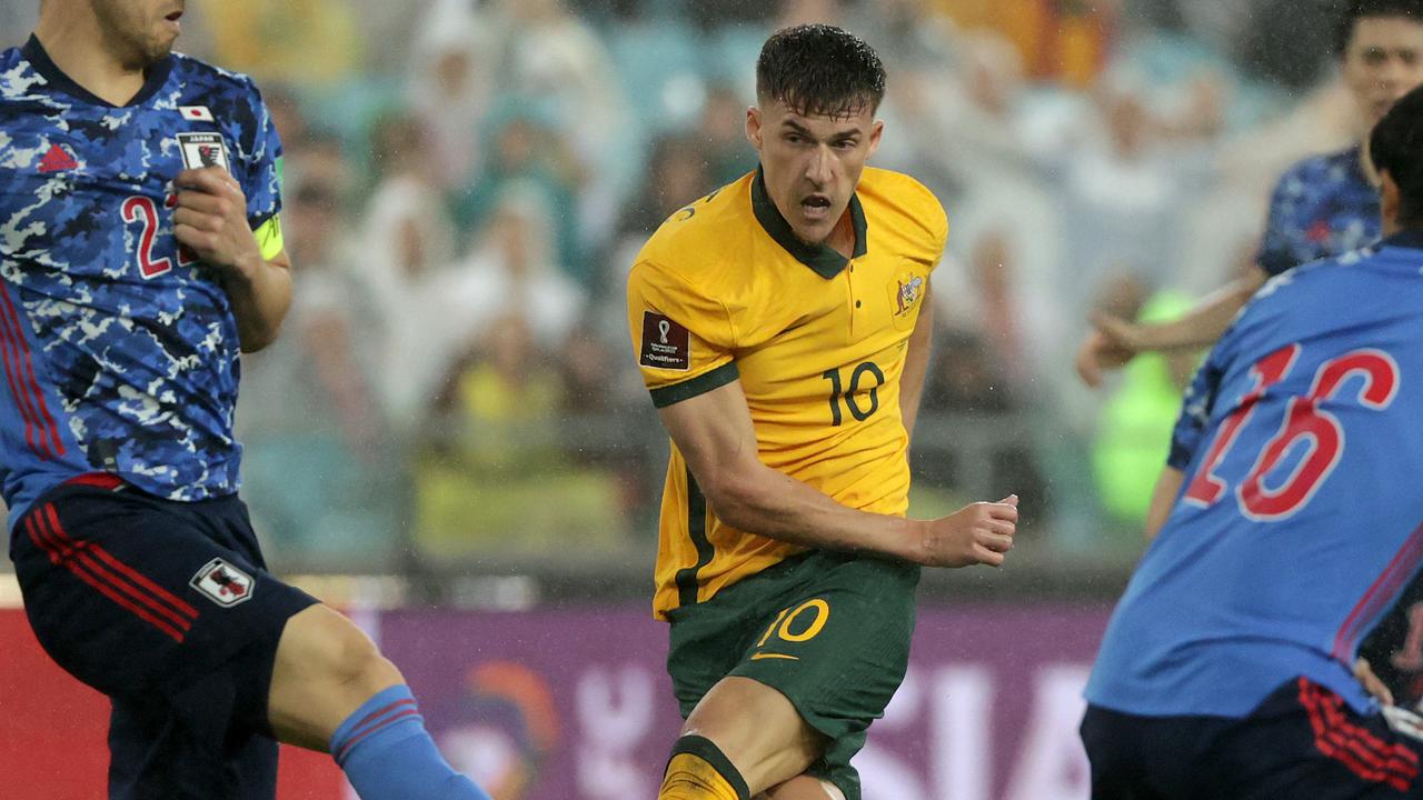 Socceroo Ajdin Hrustic could miss the World Cup. Picture: Toby Zerna