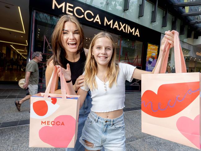 Jess Collier with 12-year-old Mia Collier outside Mecca Maxima, Brisbane, Saturday, March 9, 2024 - Picture: Richard Walker