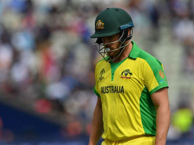 Australia's captain Aaron Finch walks off for a duck. Picture: AFP