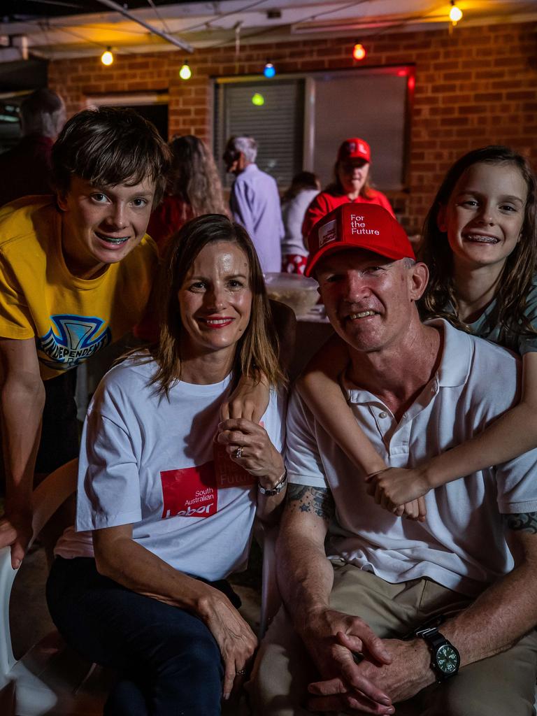 Labor candidate Cressida O'Hanlon with husband James and kids Cy, 14, and Phoebe, 9, at her Evandale home. She is expected to be Labor’s candidate again. Picture: Tom Huntley