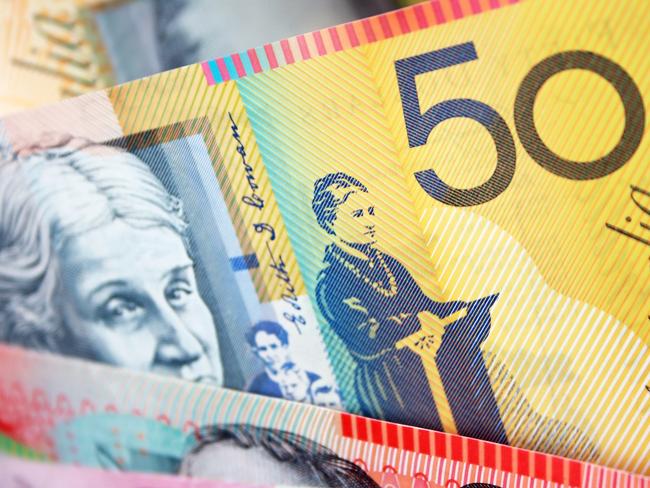 Australian Currency - Close up of fifty dollar banknote $50 money generic