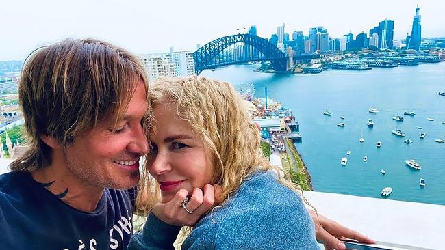 Keith Urban and Nicole Kidman in Sydney. Picture: Instagram