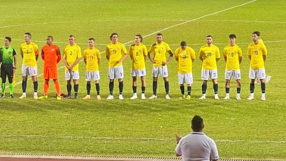 Deaf Football Australia men's 2024 team ahead of their friendly international game this week against Japan in Sydney.