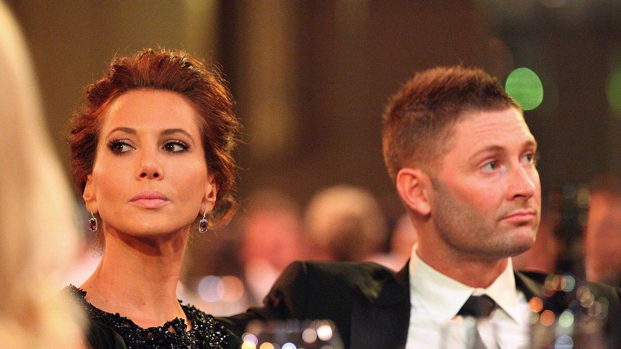 Michael Clarke (R) and Kyly Boldy look on during the 2012 Allan Border Medal Awards. (Photo by Scott Barbour/Getty Images)