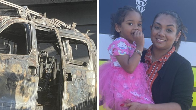 Sheenal Nand (right) was working from home while her three-year-old daughter Amaahi slept when she heard a couple of bangs at her door.