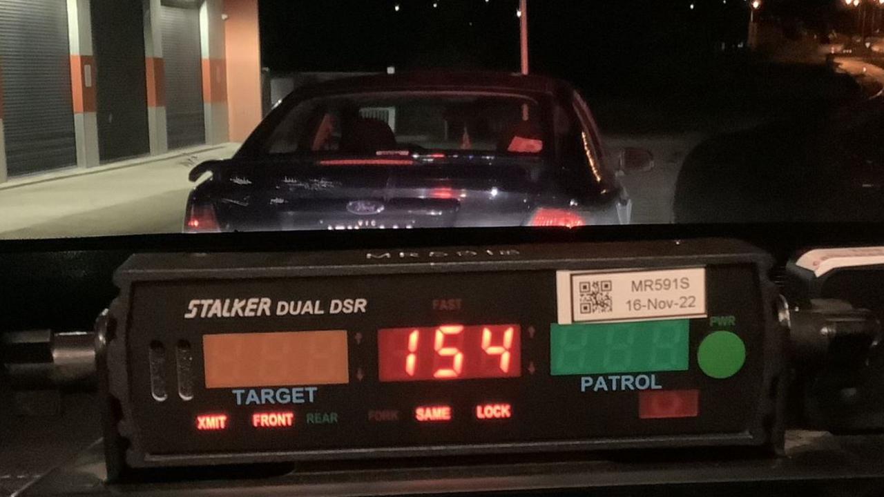 A P plater has been fined and her license suspended after she was caught speeding by Geelong Highway Patrol. Picture: Facebook via Eyewatch Geelong Police Service Area