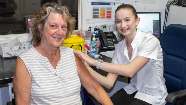 Bowen pharmacist Emma Lyons administering a Covid-19 vaccination. Picture: Supplied