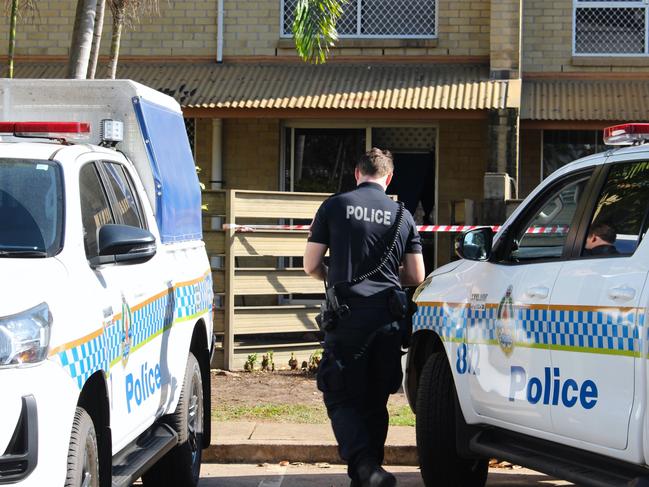 NT Police on the scene in Malak on August 21, 2024 after a 43-year-old woman was found deceased at a residence on Magdelene Court overnight. Picture: Jason Walls