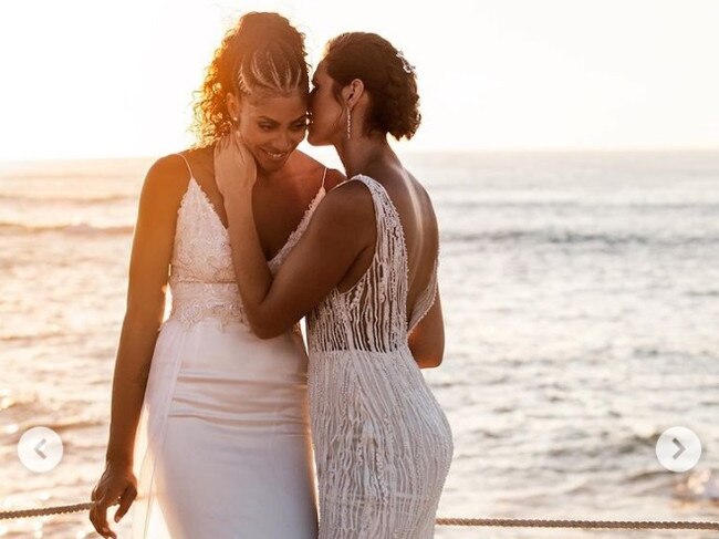 Candace Parker and wife Anna Petrakova celebrate. Photo: candaceparker.