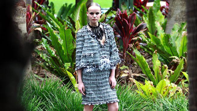 Chanel Spring 2005 Tweed Chiffon Bodice Dress · INTO