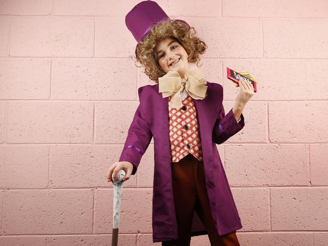 Teddie Dare 6 in grade 1 at St Therese's Catholic School in her book week outfit dressed as Willy Wonka from the Roald Dahl book Charlie and the Chocolate Factory.  Picture: Nikki Davis-Jones