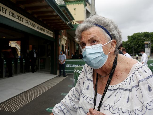 Margaret Dibbs, 89, a 70-year SCG member, arrives. Picture: Nikki Short