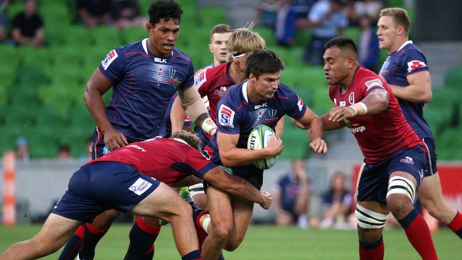 James Slipper (tackling low) made his Super Rugby return last week.