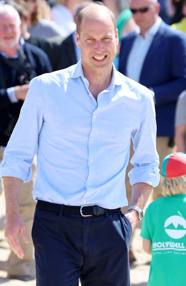 Prince William was out and about in Cornwall. Picture: Getty Images