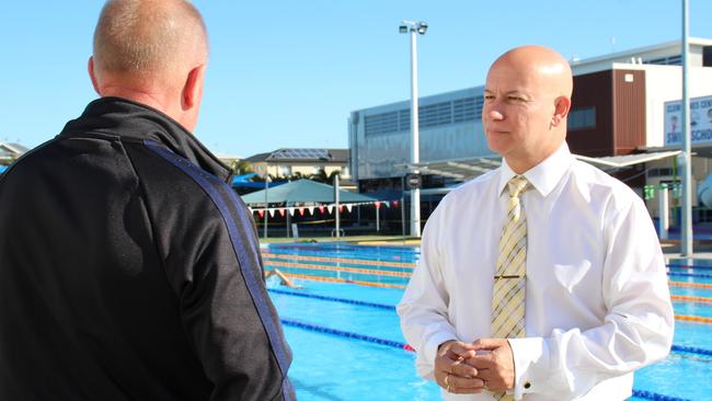 State Member for Chatsworth with Clem Jones Centre CEO Steve Heald, after the announcement for new $9 million redevelopment of the Clem Jones Centre.