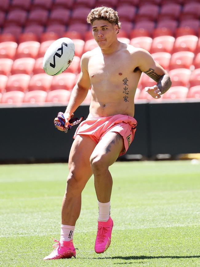 Reece Walsh, Broncos training, Suncorp Stadium, Milton. Picture: Liam Kidston