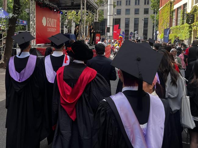 at the RMIT University graduation day on Wednesday, December 18, 2024. Picture: Jack Colantuono