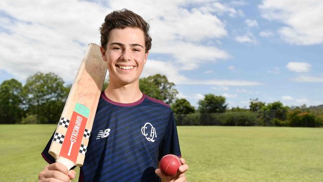 Sunshine Coast teenager Alex Procopis has been selected to represent Queensland at the National Cricket Championships. Picture: Patrick Woods.