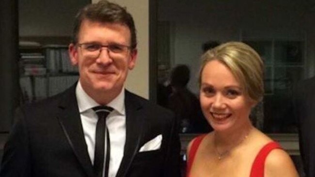 Mr Tudge and his then staffer Rachelle Miller at the 2017 Midwinter Ball. Picture: ABC/Four Corners