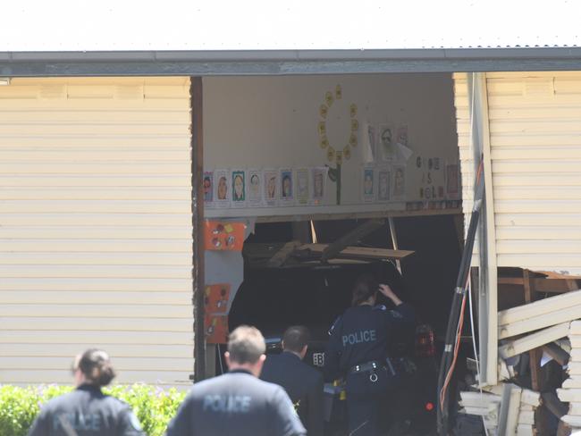 Police at the scene of the accident at Banksia Road Primary School, in Greenacre Pic: AAP Image/Dean Lewins