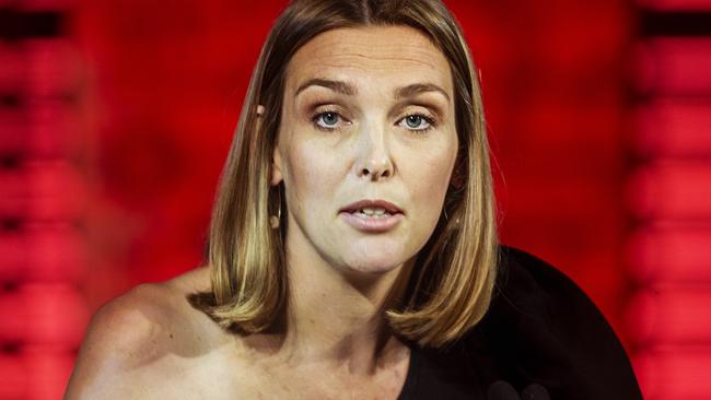 Grace Brennan delivers the 2020 Australia Day Address at the Sydney Conservatorium of Music on Tuesday. Picture: Getty Images