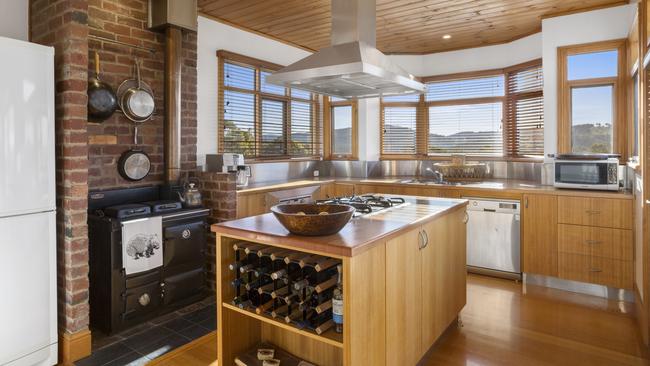 The old Rayburn cooker in the kitchen. Picture: Jonas Haag