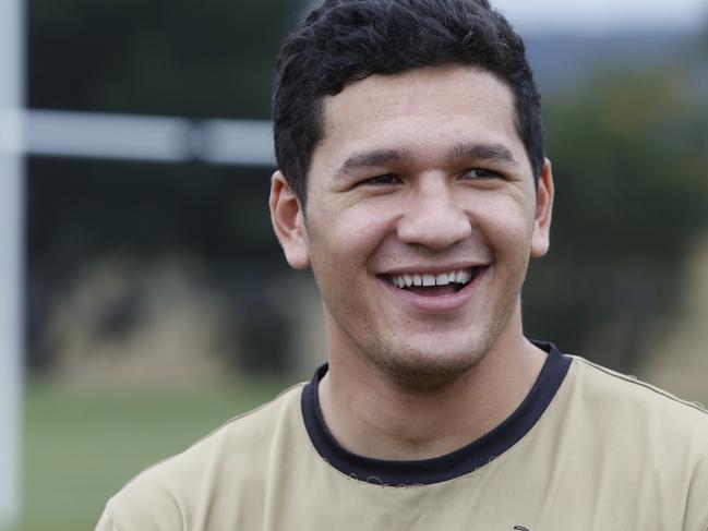 Penrith Panthers media session today ahead of their game against West Tigers. Pictured is Dallin Watene-Zelezniak.