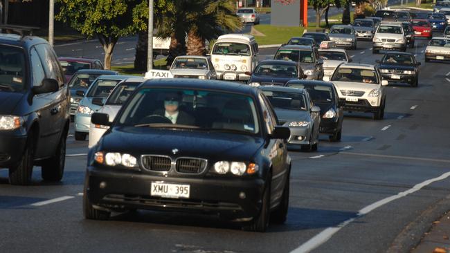 Traffic on Anzac Highway, Keswick. Picture: Campbell Brodie.