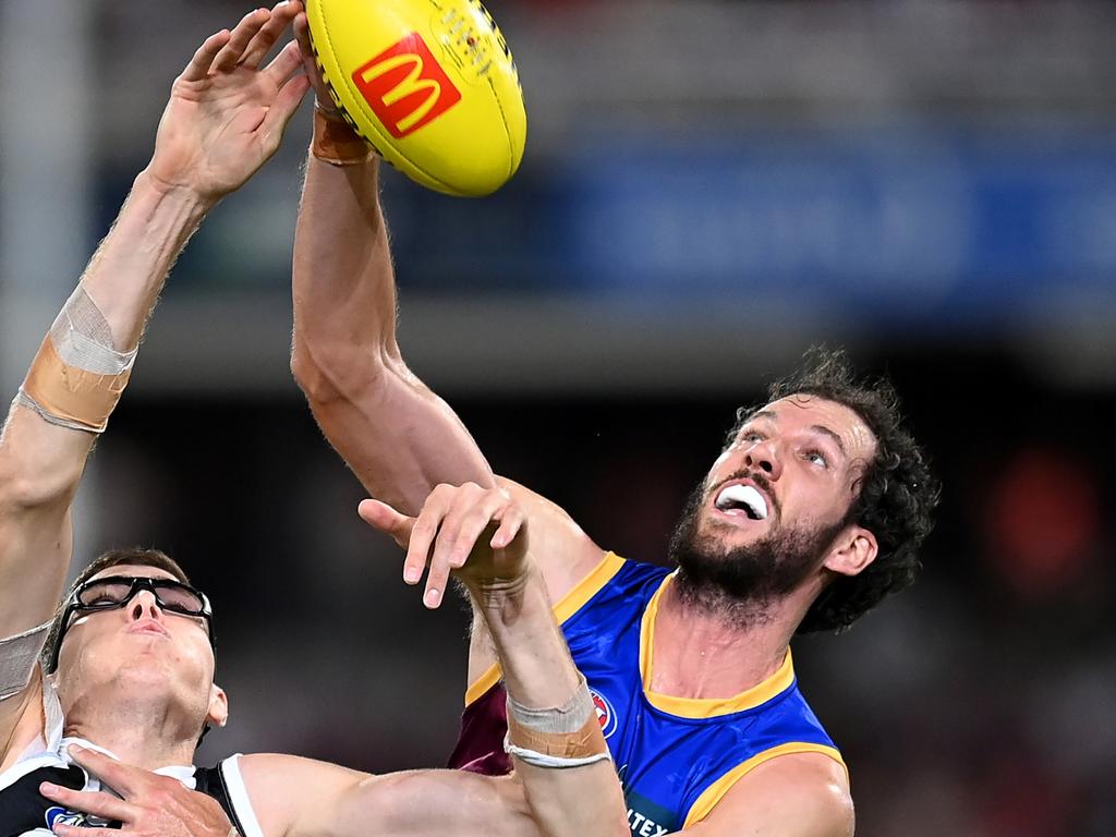 Could Brisbane’s Darcy Fort be an older, bigger body for the Eagles to try and poach? Picture: Albert Perez/AFL Photos via Getty Images.