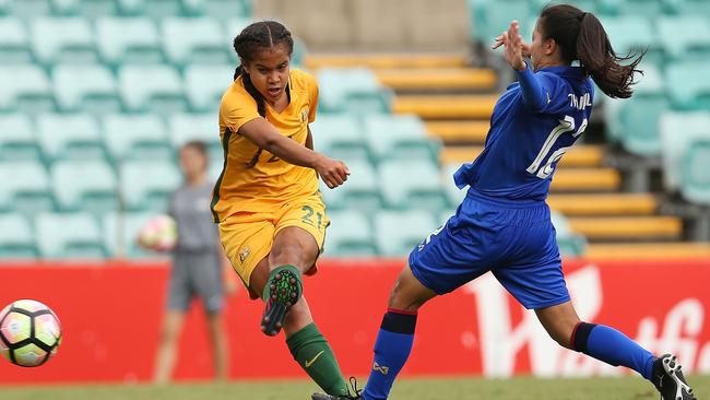 Young gun of the Australian squad, Mary Fowler, in action for the Young Matildas last year. Picture: Getty Images