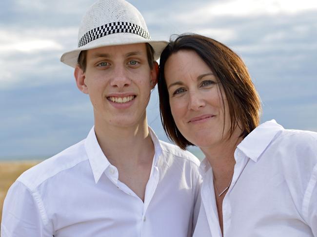 Flinders Independent candidate Liz Habermann with her late son Rhys. Picture: Supplied