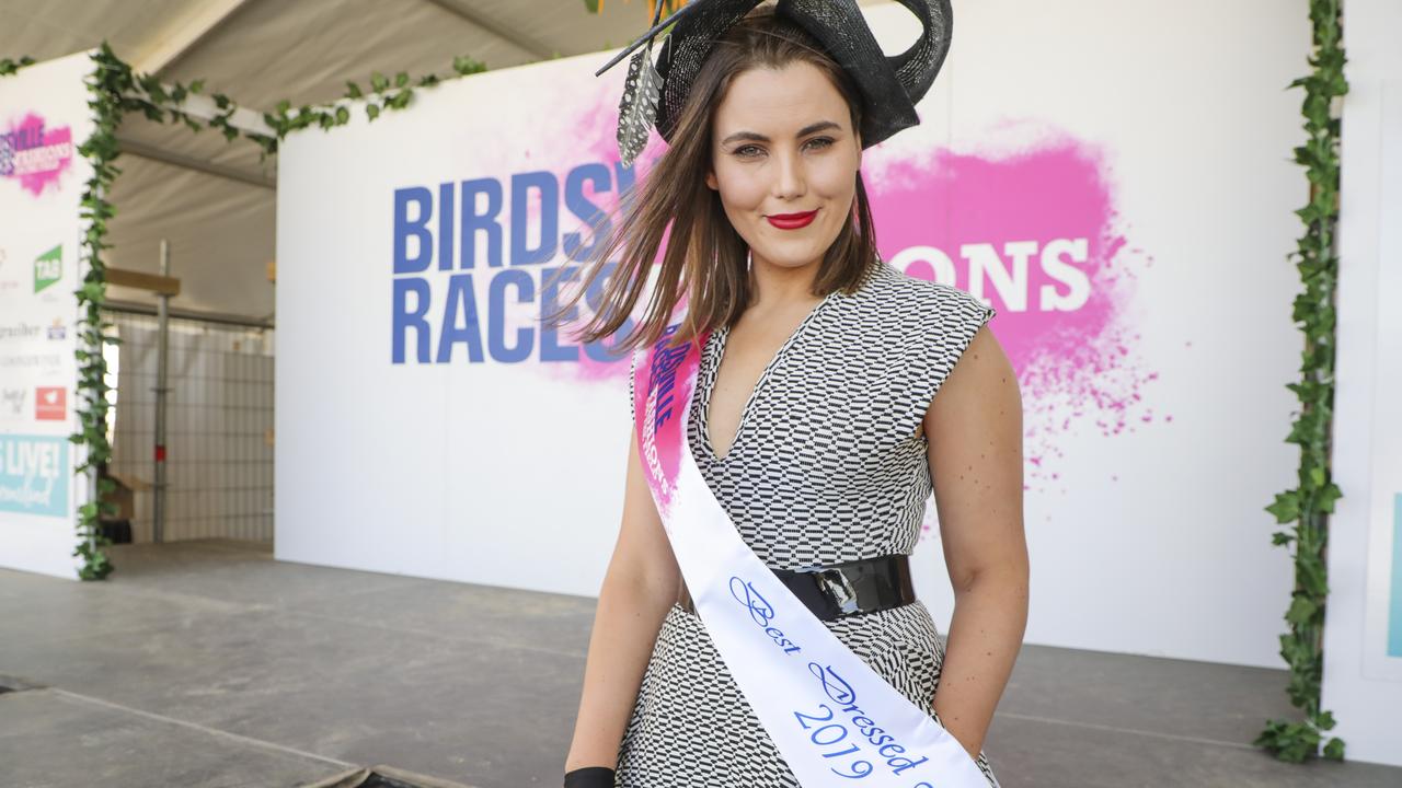 The winner of the 2019 Birdsville races Fashions on the Field. Picture: Salty Dingo 2019