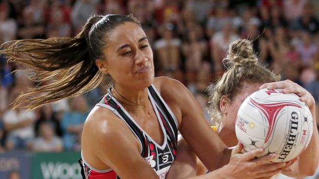 Maria Folau of the Thunderbirds during the round 7 Super Netball match between the Thunderbirds and Lightning on June 8 in Darwin. Picture: Darrian Traynor/Getty