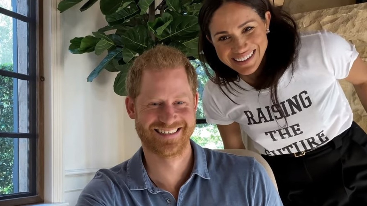 Prince Harry and Meghan Markle in the trailer for The Me You Can't See with Oprah Winfrey. Picture: Supplied.