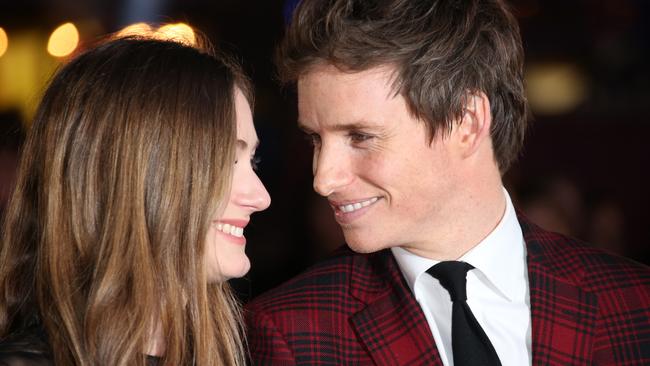 Hannah Bagshawe, left, and Eddie Redmayne pose for photographers upon arrival at the The Danish Girl premiere in London, Tuesday, Dec. 8, 2015. (Photo by Joel Ryan/Invision/AP)