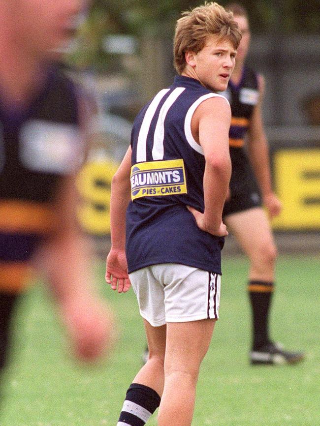 Gary Ablett Jr wearing No.11 for the Geelong Falcons in the TAC Cup.