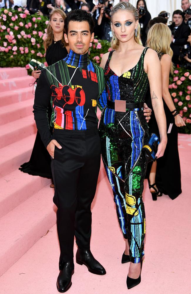 Joe Jonas and Sophie Turner. Picture: Dimitrios Kambouris/Getty Images for The Met Museum/Vogue